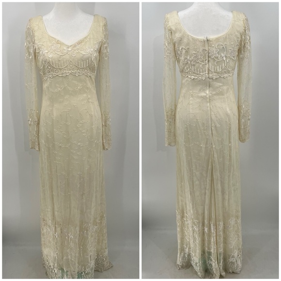 Vintage Jessica McClintock Bridal lace regency gown - Picture 1 of 14